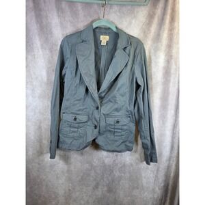 Vintage DCC Gray Cotton Blend Blazer Jacket Womens Size L Casual Career
